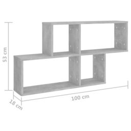 Berkfield Home Wall Shelf Concrete Grey 100x18x53 cm Engineered Wood - Size: 100 x 18 x 53 cm - thumbnail 6