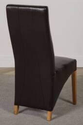 Thats Furniture Oregon Round Oak Dining Table & 4 Lola Leather Chairs in Brown - thumbnail 7
