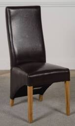 Thats Furniture Oregon Round Oak Dining Table & 4 Lola Leather Chairs in Brown - thumbnail 6