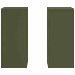 Berkfield Home Outdoor Plant Stands Pillar 2 pcs Olive Green 24x24x55 cm Steel - Size: 24 x 24 x 55 cm - thumbnail 6