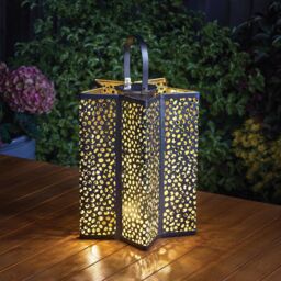 mysmartbuy Solar Powered XL Celeste Star Shaped Silhouette Effect Garden Lantern in Black