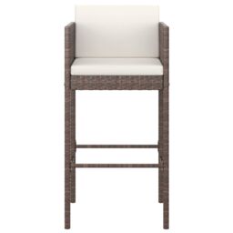 Berkfield Home 5 Piece Garden Bar Set with Cushions Brown Poly Rattan - thumbnail 5