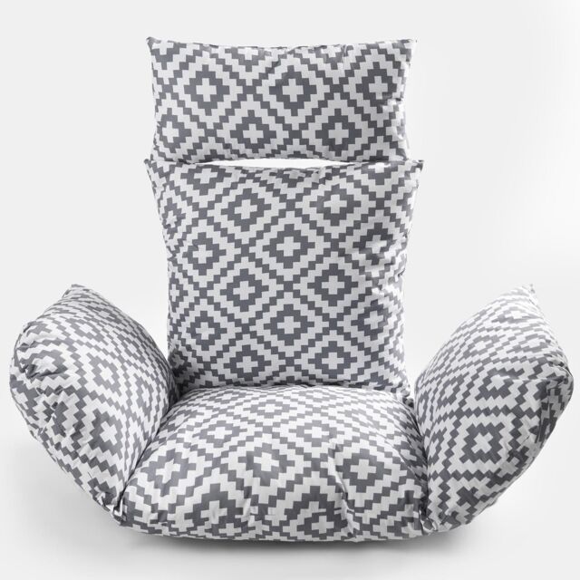 OHS Egg Chair Cushion Large Headrest Pillow Outdoor Garden Water Resistant in Light Grey - image 1