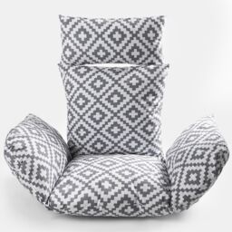 OHS Egg Chair Cushion Large Headrest Pillow Outdoor Garden Water Resistant in Light Grey - thumbnail 1