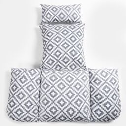 OHS Egg Chair Cushion Large Headrest Pillow Outdoor Garden Water Resistant in Light Grey - thumbnail 2