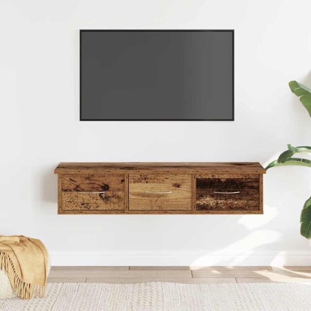 Berkfield Home Wall Cabinet Old Wood 88x26x18.5 cm Engineered Wood in Brown - image 1