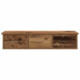 Berkfield Home Wall Cabinet Old Wood 88x26x18.5 cm Engineered Wood in Brown - thumbnail 4