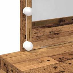 Berkfield Home Stunning Dressing Table with LED Old Wood 100x40x120 cm in Brown - Size: 100 x 40 x 120 cm - thumbnail 9