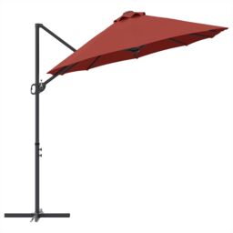 Berkfield Home Garden Cantilever Parasol Terracotta Large Powder-coated steel - thumbnail 6