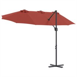 Berkfield Home Garden Cantilever Parasol Terracotta Large Powder-coated steel - thumbnail 8