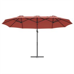 Berkfield Home Garden Cantilever Parasol Terracotta Large Powder-coated steel - thumbnail 5