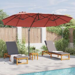 Berkfield Home Garden Cantilever Parasol Terracotta Large Powder-coated steel - thumbnail 4