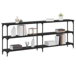 Berkfield Home Console Table Black Oak 200x29x75 cm Engineered Wood - Size: 200 x 29 x 75 cm - thumbnail 3