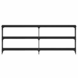 Berkfield Home Console Table Black Oak 200x29x75 cm Engineered Wood - Size: 200 x 29 x 75 cm - thumbnail 4