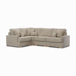 The Great Sofa Company Ophelia Left Hand Facing Chenille Corner Sofa in Stone - Size: 3 Seater - thumbnail 2