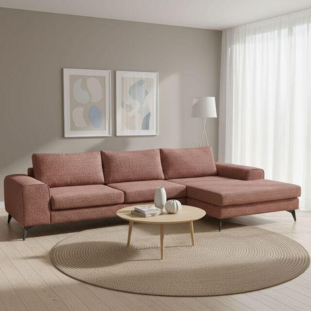 Abakus Direct Venice Corner Right Sofa with Deep Seats & Extra-wide Padded Arms in Burgundy - image 1