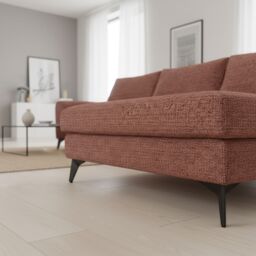 Abakus Direct Venice Corner Right Sofa with Deep Seats & Extra-wide Padded Arms in Burgundy - thumbnail 3
