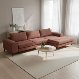Abakus Direct Venice Corner Right Sofa with Deep Seats & Extra-wide Padded Arms in Burgundy - thumbnail 2