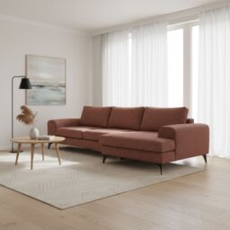 Abakus Direct Venice Corner Right Sofa with Deep Seats & Extra-wide Padded Arms in Burgundy - thumbnail 8