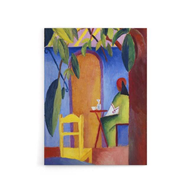 "Artery8 Turkish Cafe Modern Colourful August Macke Canvas Wall Art Print - Size: W18"" x H24""" - image 1