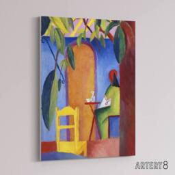 "Artery8 Turkish Cafe Modern Colourful August Macke Canvas Wall Art Print - Size: W18"" x H24""" - thumbnail 2