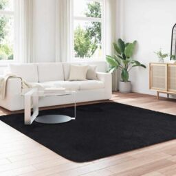 Berkfield Home Shaggy Rug High Pile NAVARRA Black 240x240 cm Polyester - Size: Medium - thumbnail 3