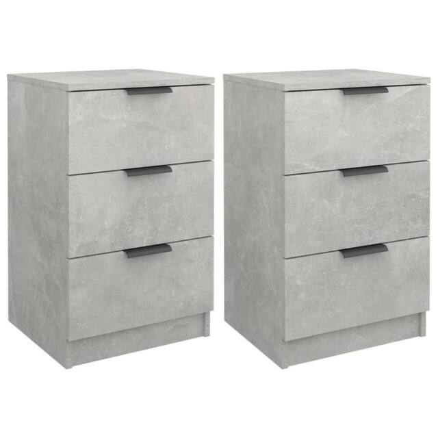 Berkfield Home Bedside Cabinets 2 pcs Concrete Grey 40x36x65 cm - Size: 40 x 36 x 65 cm - image 1