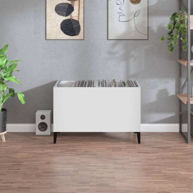 Berkfield Home Record Cabinet White 74.5x38x48 cm Engineered Wood - image 1