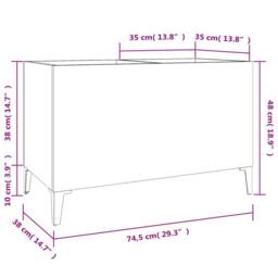 Berkfield Home Record Cabinet White 74.5x38x48 cm Engineered Wood - thumbnail 8