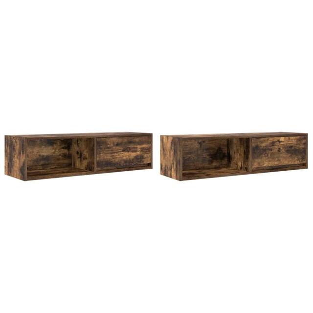 Berkfield Home TV Cabinets 2 pcs Smoked Oak 100x31x25.5 cm Engineered Wood in Brown - image 1
