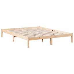 Berkfield Home Extra Long Bed Frame without Mattress 160x220 cm Solid Wood Pine in Brown - thumbnail 3