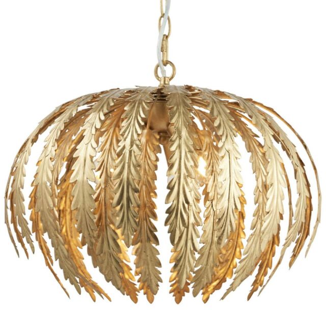 Loops 3 Light Ceiling Pendant FLORAL GOLD Shade Hanging Feature Lamp Bulb Chain Rose - image 1