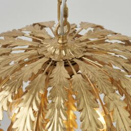 Loops 3 Light Ceiling Pendant FLORAL GOLD Shade Hanging Feature Lamp Bulb Chain Rose - thumbnail 4