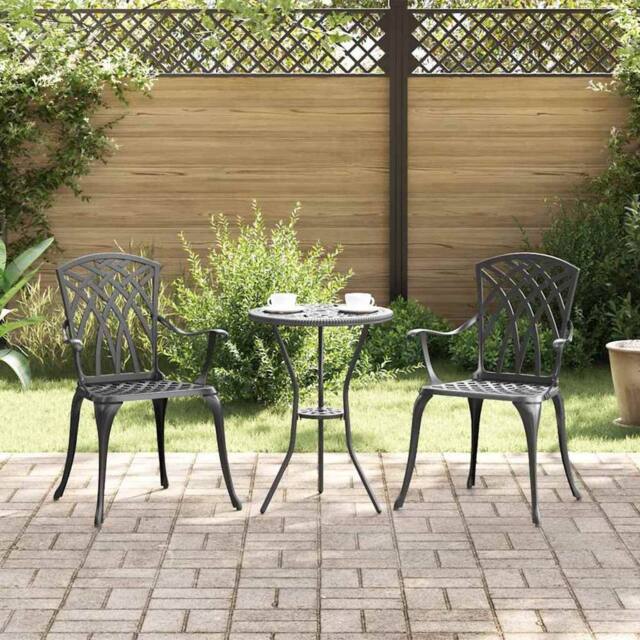 Berkfield Home Garden Chairs 2 pcs Black Cast Aluminium - image 1