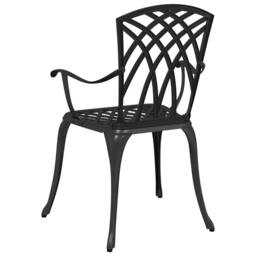 Berkfield Home Garden Chairs 2 pcs Black Cast Aluminium - thumbnail 6