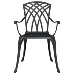 Berkfield Home Garden Chairs 2 pcs Black Cast Aluminium - thumbnail 4