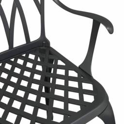 Berkfield Home Garden Chairs 2 pcs Black Cast Aluminium - thumbnail 8