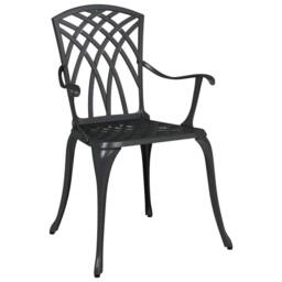 Berkfield Home Garden Chairs 2 pcs Black Cast Aluminium - thumbnail 3