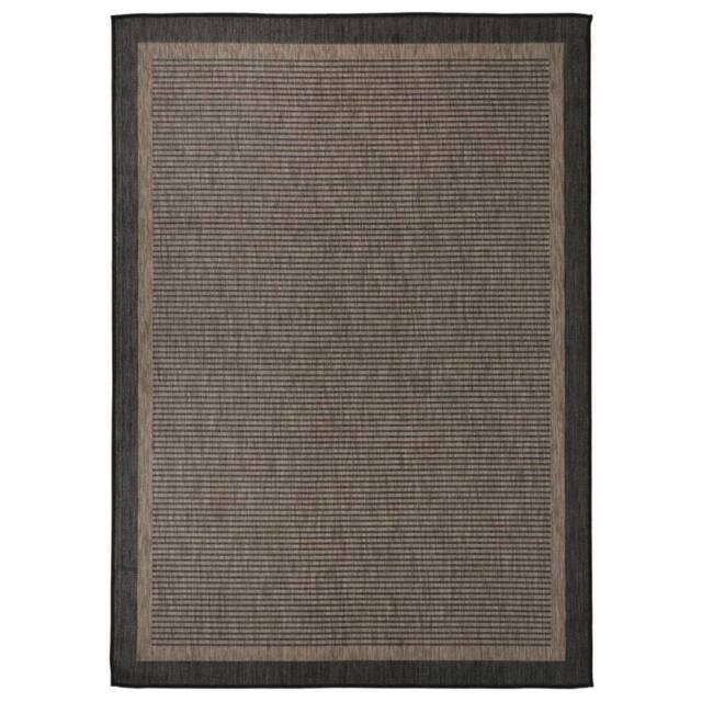 Berkfield Home Outdoor Flatweave Rug 120x170 cm Dark Brown - Size: 100 cm diameter - image 1