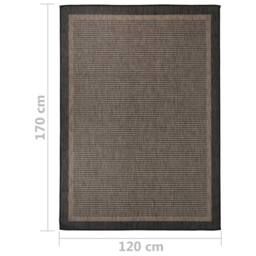 Berkfield Home Outdoor Flatweave Rug 120x170 cm Dark Brown - Size: 100 cm diameter - thumbnail 6