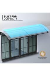 "Living and Home Window & Door Awning Canopy - UV & Weather Resistant 75""x39"" Polycarbonate Cover with Aluminium Brackets for Porch, Patio, Deck" - thumbnail 5