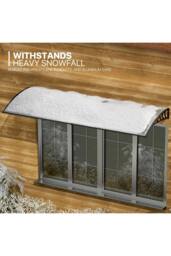 "Living and Home Window & Door Awning Canopy - UV & Weather Resistant 75""x39"" Polycarbonate Cover with Aluminium Brackets for Porch, Patio, Deck" - thumbnail 4
