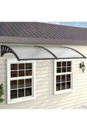 "Living and Home Window & Door Awning Canopy - UV & Weather Resistant 75""x39"" Polycarbonate Cover with Aluminium Brackets for Porch, Patio, Deck" - thumbnail 8