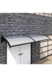 "Living and Home Window & Door Awning Canopy - UV & Weather Resistant 75""x39"" Polycarbonate Cover with Aluminium Brackets for Porch, Patio, Deck" - thumbnail 3