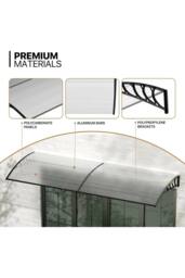 "Living and Home Window & Door Awning Canopy - UV & Weather Resistant 75""x39"" Polycarbonate Cover with Aluminium Brackets for Porch, Patio, Deck" - thumbnail 7