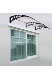 "Living and Home Window & Door Awning Canopy - UV & Weather Resistant 75""x39"" Polycarbonate Cover with Aluminium Brackets for Porch, Patio, Deck" - thumbnail 9