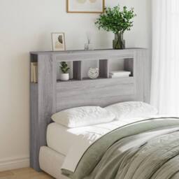 Berkfield Home LED Headboard Grey Sonoma 120x18.5x103.5 cm Engineered Wood - thumbnail 1