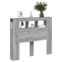 Berkfield Home LED Headboard Grey Sonoma 120x18.5x103.5 cm Engineered Wood - thumbnail 4