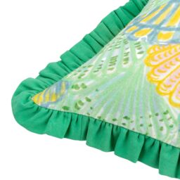 Furn Clam Shells Frilled 100% Cotton Cushion in Green - Size: 50 cm x 50 cm - thumbnail 4