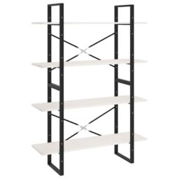 Berkfield Home 4-Tier Book Cabinet White 100x30x140 cm Solid Pine Wood - Size: 100 x 30 x 140 cm - thumbnail 2